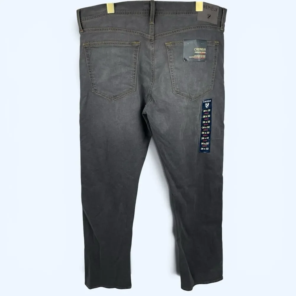 Cremieux Premium Denim Jeans Men's Slim Fit Stretch Gray 38x32